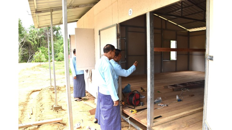 အဂတိလိုက်စားမှုတိုက်ဖျက်ရေးကော်မရှင် ဥက္ကဋ္ဌ ဦးစစ်အေး တည်ဆောက်လျက်ရှိသည့် ဘာရှာအဆောက်အအုံနှင့် Modular House များ နေရာချထားမှုအားလှည့်လည်ကြည်ရှု့စစ်ဆေး