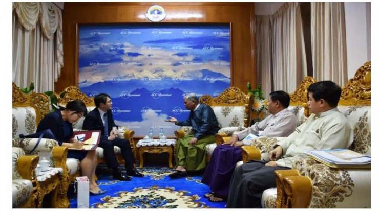  မြန်မာနိုင်ငံဆိုင်ရာ ကိုရီးယားသမ္မတနိုင်ငံသံရုံးမှ သံအမတ်ကြီး H.E Mr. Lee Sang-hwa ဦးဆောင်သောအဖွဲ့အားလက်ခံတွေ့ဆုံဆွေးနွေးမှု