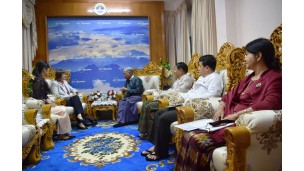 အဂတိလိုက်စားမှုတိုက်ဖျက်ရေးကော်မရှင် ဥက္ကဋ္ဌ ဂျာမနီနိုင်ငံ သံရုံးမှ သံအမတ်ကြီး H.E. Mrs. Dorothee Janetzke-Wenzel နှင့် အဖွဲ့အား လက်ခံတွေ့ဆုံ